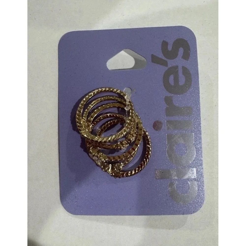 Claire's Gold Tone Multi Row Wrap Band Ring Size 6 MPN GR780047